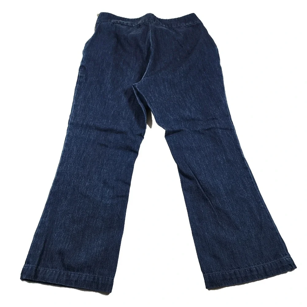 Zara Pants Womens Large Pull On Knit Denim Sweat Baggy Flare Bootcut Y2K